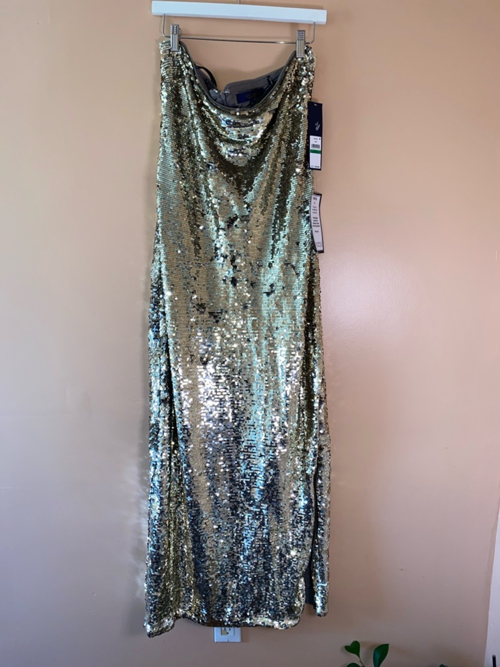 RACHEL Rachel Roy Silver Sequin Evening Dress - Picture 5 of 15